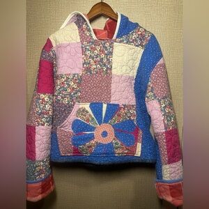 Handmade Vintage quilt hoodie
